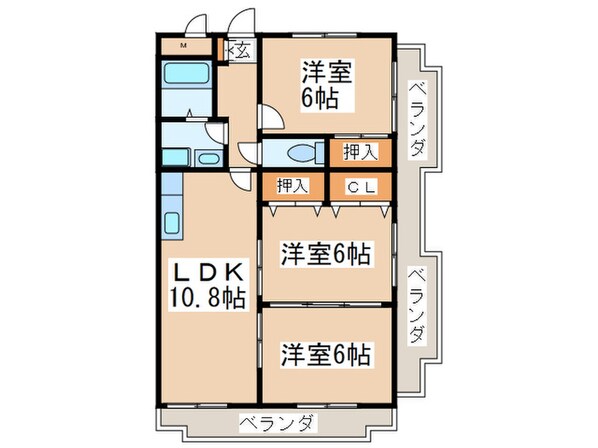 シャトレ壱番館の物件間取画像